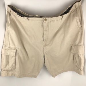 ROUNDTREE & YORKE Cargo Shorts Men 6 Pockets Classic Fit Tan/Khaki Waist 52